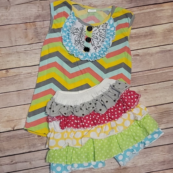 Other - Boutique Top and Ruffle Skort Set  Size 7/8